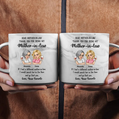 Punch Her In The Face - Personalized Marble Mug