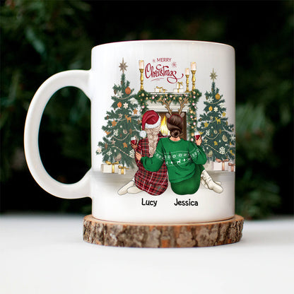Sisters Because Of You I Laugh A Little Harder Cry - Christmas Gift For Sisters - Personalized Custom Mug