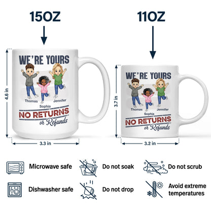 No Returns Or Refunds Funny Chibi Grandkids - Gift For Dad, Mom, Grandma, Grandpa - Personalized Mug