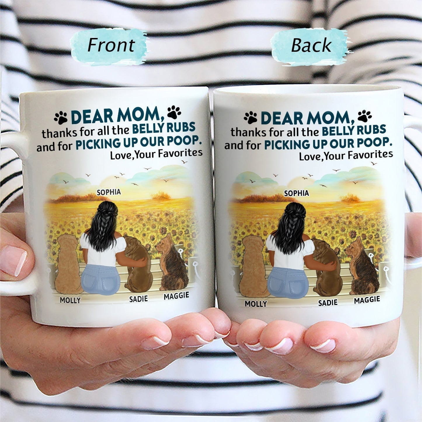 Thanks For All The Belly Rubs - Gift For Dog Lovers, Dog Mom, Dog Dad - Personalized Mug