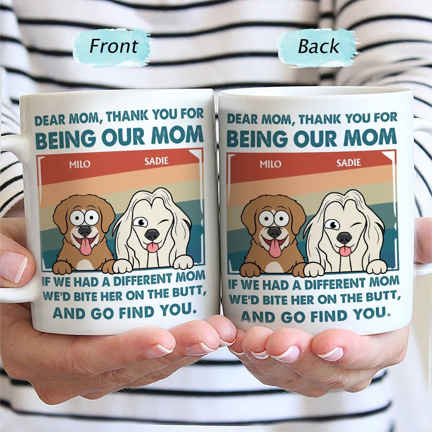 Thank You For Being My Mom - Gift For Dog Lovers, Dog Mom, Dog Dad - Personalized Mug