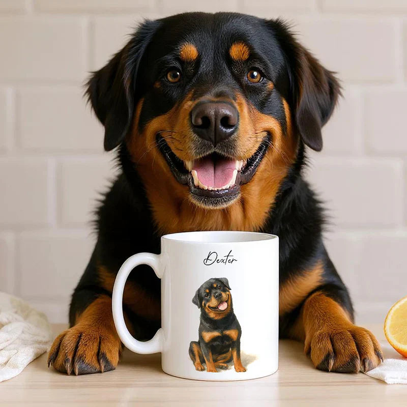 Custom Watercolor Pet Portrait Mug Perfect for Dog Lovers