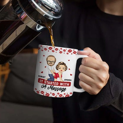 My Favorite Thing To Do Is You Romantic Couple - Personalized White Edge-to-Edge Mug