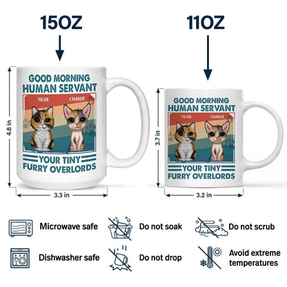 Your Tiny Furry Overlords - Gift For Cat Lovers, Cat Mom, Cat Dad - Personalized Mug