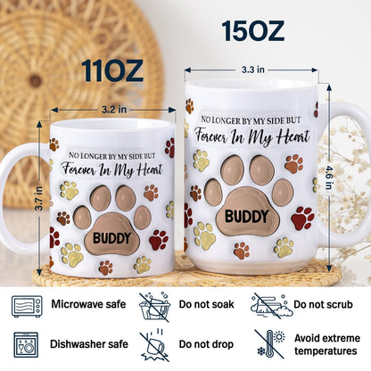Forever In My Heart - Memorial Gift For Dog Lovers, Cat Lovers - 3D Inflated Effect Printed Mug, Personalized White Edge-to-Edge Mug
