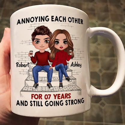 Doll Couple Sitting On Stair Personalized Mug