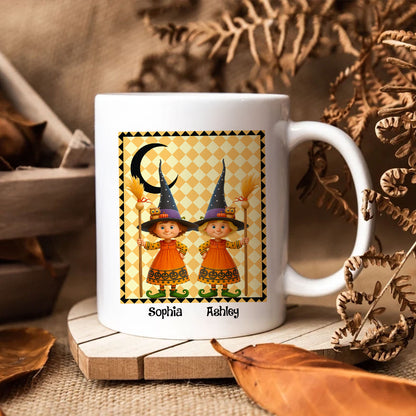 We're not Sugar & Spice Witch Besties Personalized Mug, Halloween Gift for Best Friends