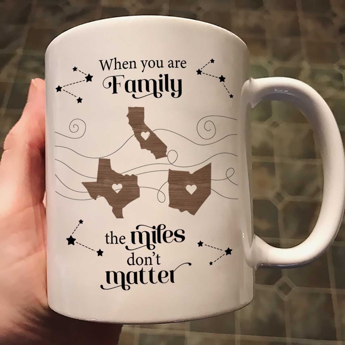 Long Distance Family Friends Siblings Sisters Besties Personalized Mug, Togetherness Christmas Gift, Birthday Gift, Gift For Loved Ones Far Away