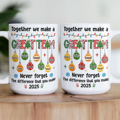 Thank You Gifts Employee Appreciation - Together We Make A Great Team - Personalized Mug