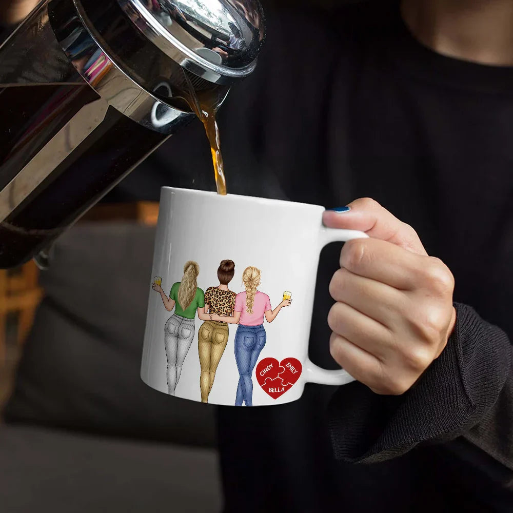 Thank You For Being My Unpaid Therapist Besties Backside - Personalized White Edge-to-Edge Mug