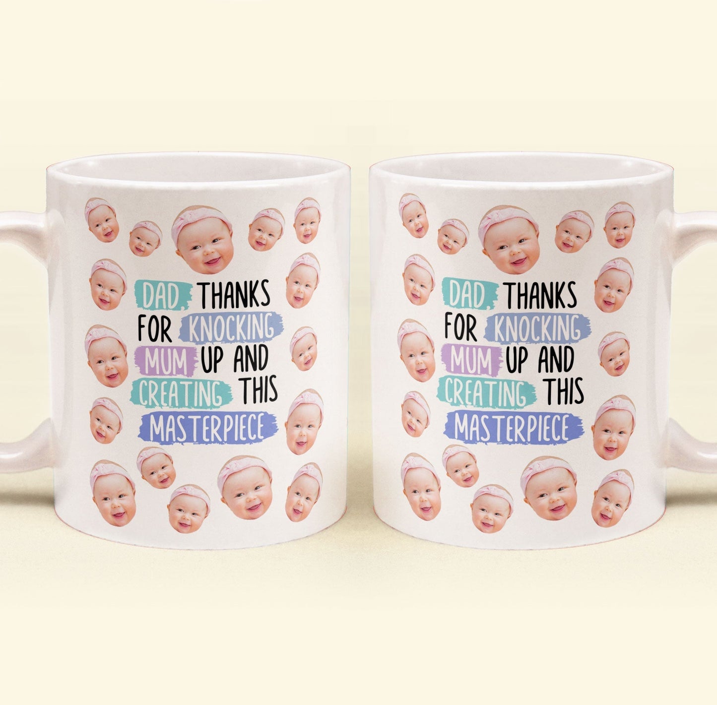 Thanks For Knocking Mum Up - Personalized Photo Mug