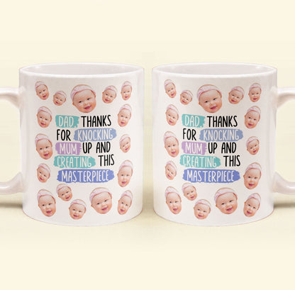 Thanks For Knocking Mum Up - Personalized Photo Mug