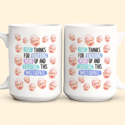 Thanks For Knocking Mum Up - Personalized Photo Mug