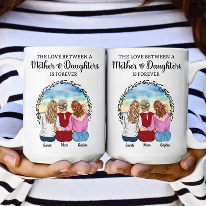 The Love Between a Mother & Daughters Birth Moon Ceramic Mug, Personalized Gift for Mom or Daughter