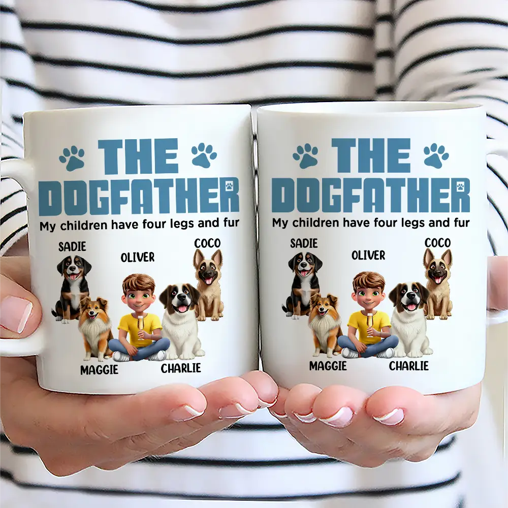 The Dogfather My Children Have Four Legs And Fur - Personalized Mug