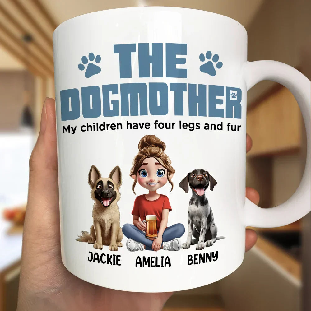 The Dogfather My Children Have Four Legs And Fur - Personalized Mug