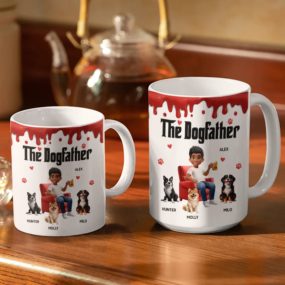 The Dogmother Dogfather - Personalized White Edge-to-Edge Mug