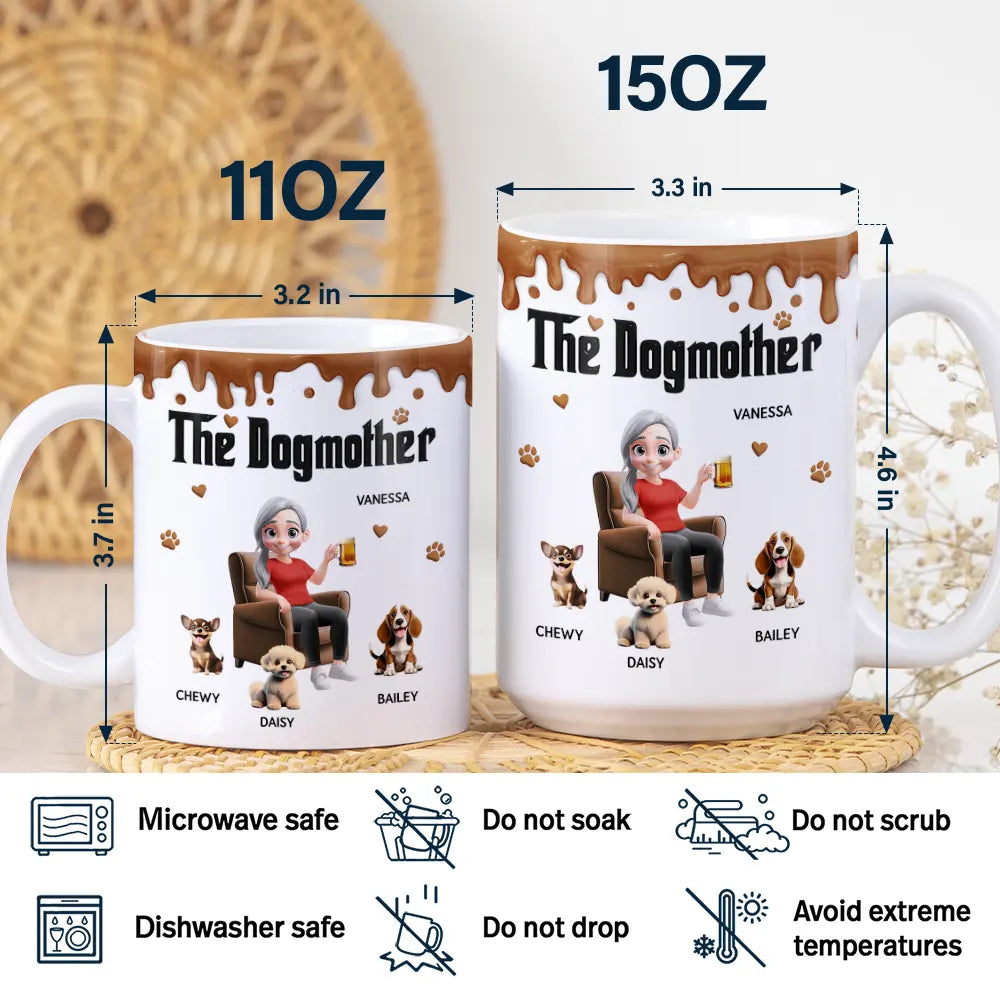 The Dogmother Dogfather - Personalized White Edge-to-Edge Mug