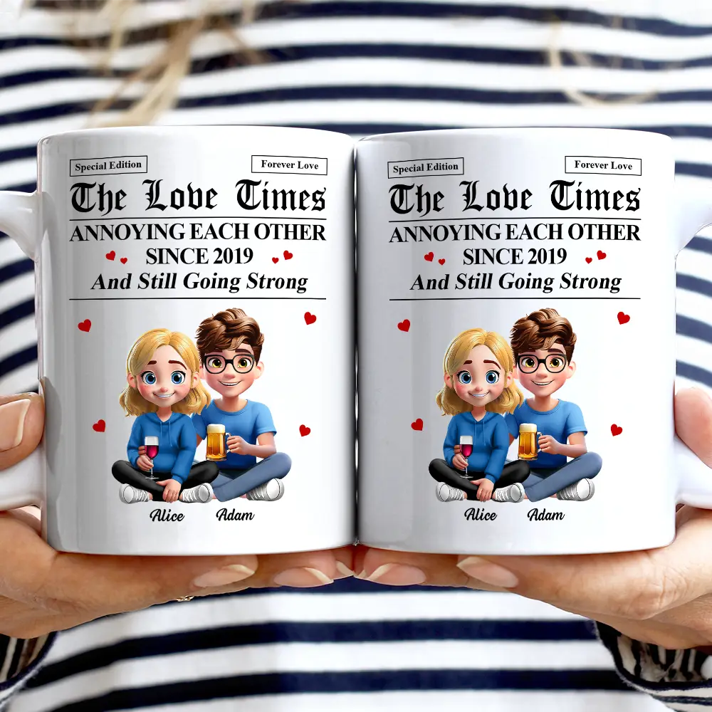 The Love Times Newspaper Theme - Personalized Mug
