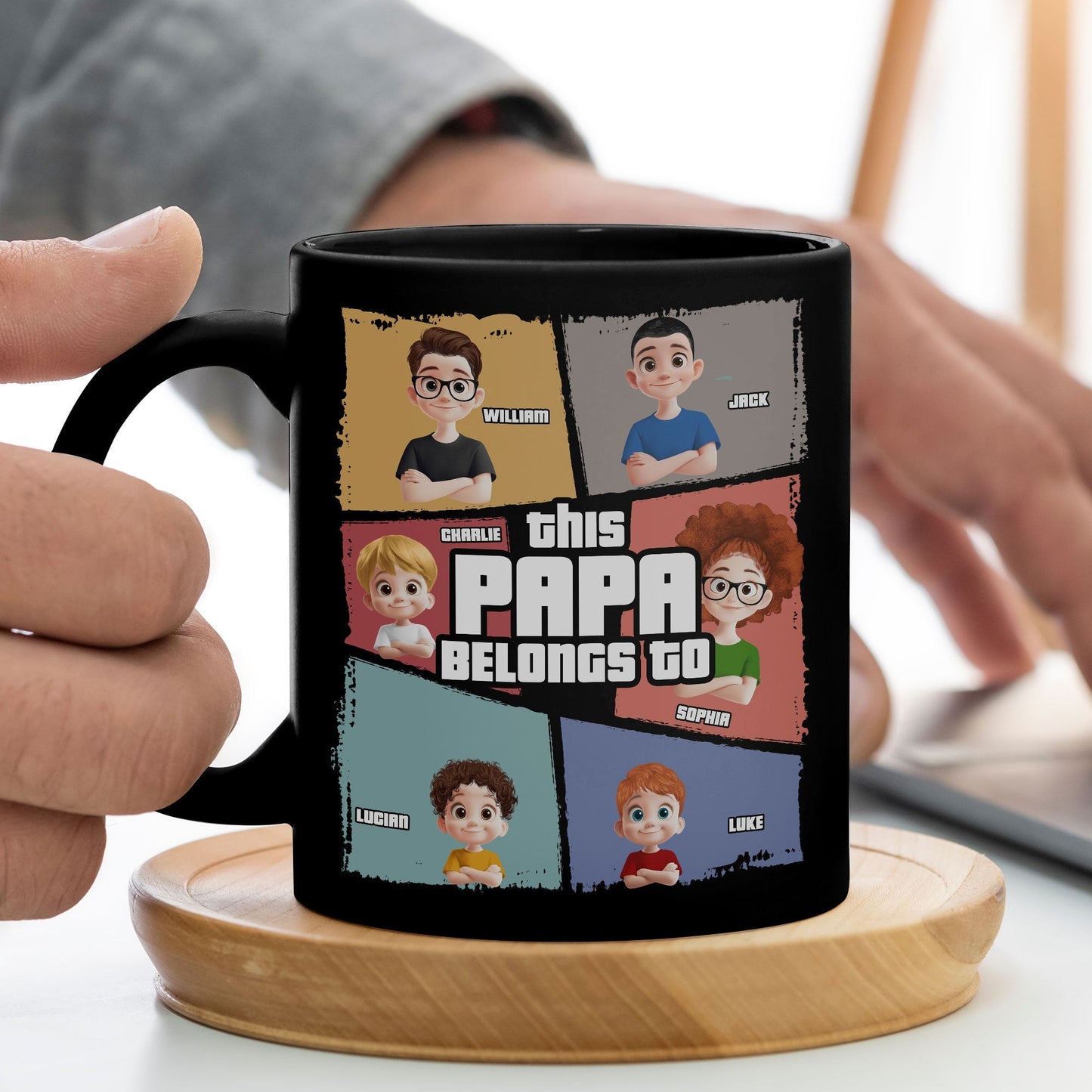 This Dad Belongs To - Personalized Mug