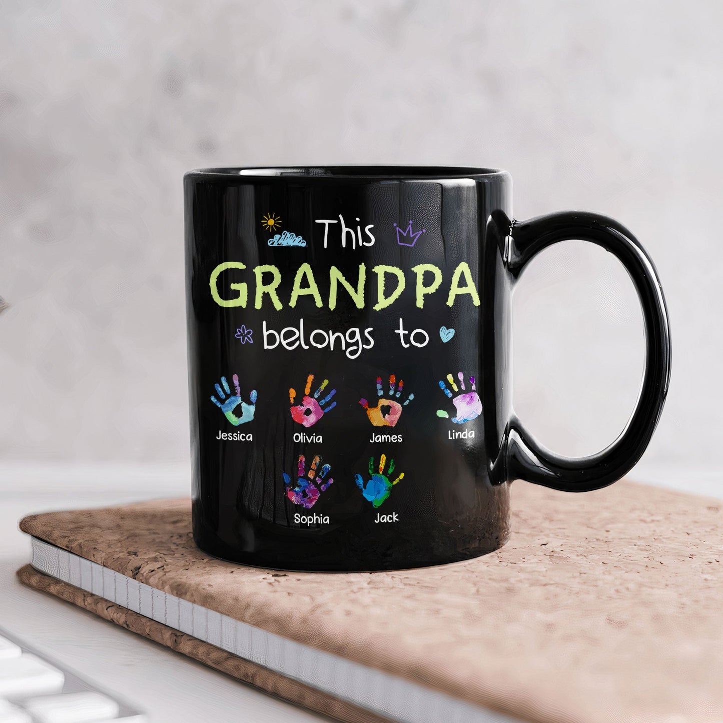 This Grandpa Belongs To - Personalized Mug