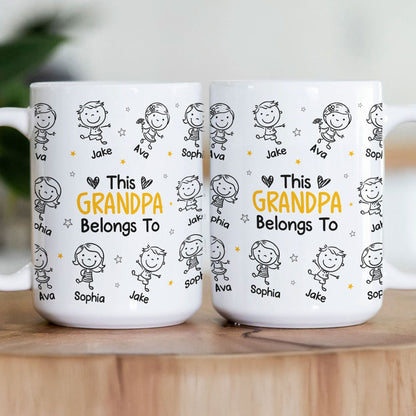 This Grandpa Grandma Belongs To - Personalized Mug