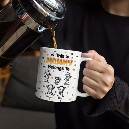 This Grandpa Grandma Belongs To Kids Pet 3D Effect - Personalized White Edge-to-Edge Mug