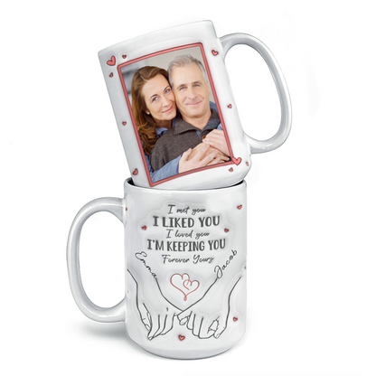 Custom Photo From Our First Kiss Till Our Last Breath - Couple Personalized Custom 3D Inflated Effect Printed Mug - Gift For Husband Wife, Anniversary