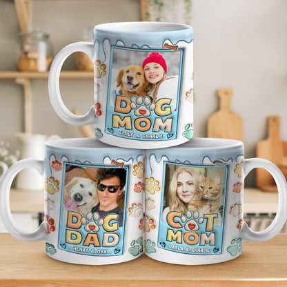 Custom Photo My Kids Have Four Feet - Dog & Cat Personalized Custom 3D Inflated Effect Printed Mug - Christmas Gift For Pet Owners, Pet Lovers