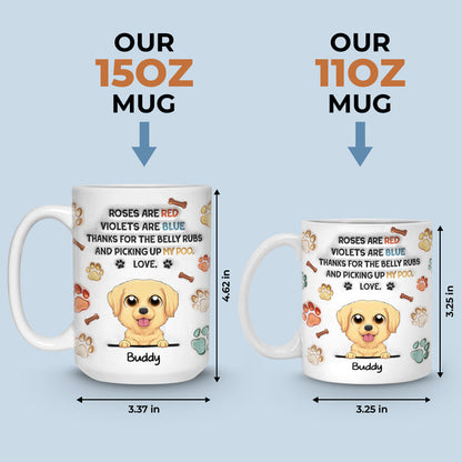 Thanks For The Belly Rubs - Dog Personalized Custom 3D Inflated Effect Printed Mug - Christmas Gift For Pet Owners, Pet Lovers