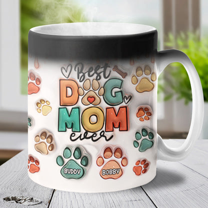 Eat Drink And Be Merry - Dog & Cat Personalized Custom 3D Inflated Effect Printed Color Changing Mug - Gift For Pet Owners, Pet Lovers