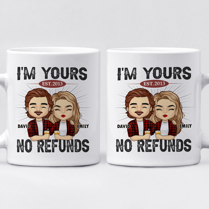 Happier With You - Couple Personalized Custom Mug - Gift For Husband Wife, Anniversary