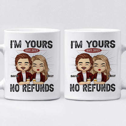 Happier With You - Couple Personalized Custom Mug - Gift For Husband Wife, Anniversary