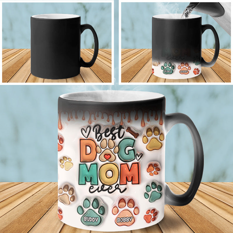 Eat Drink And Be Merry - Dog & Cat Personalized Custom 3D Inflated Effect Printed Color Changing Mug - Gift For Pet Owners, Pet Lovers