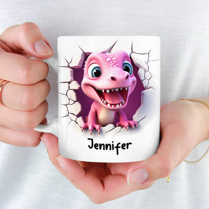 My Little Dino - Family Personalized Custom 3D Mug - Christmas Gift For Family Members