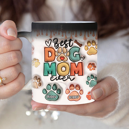 Eat Drink And Be Merry - Dog & Cat Personalized Custom 3D Inflated Effect Printed Color Changing Mug - Gift For Pet Owners, Pet Lovers