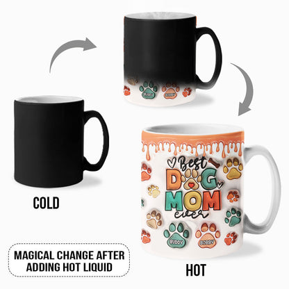 Eat Drink And Be Merry - Dog & Cat Personalized Custom 3D Inflated Effect Printed Color Changing Mug - Gift For Pet Owners, Pet Lovers