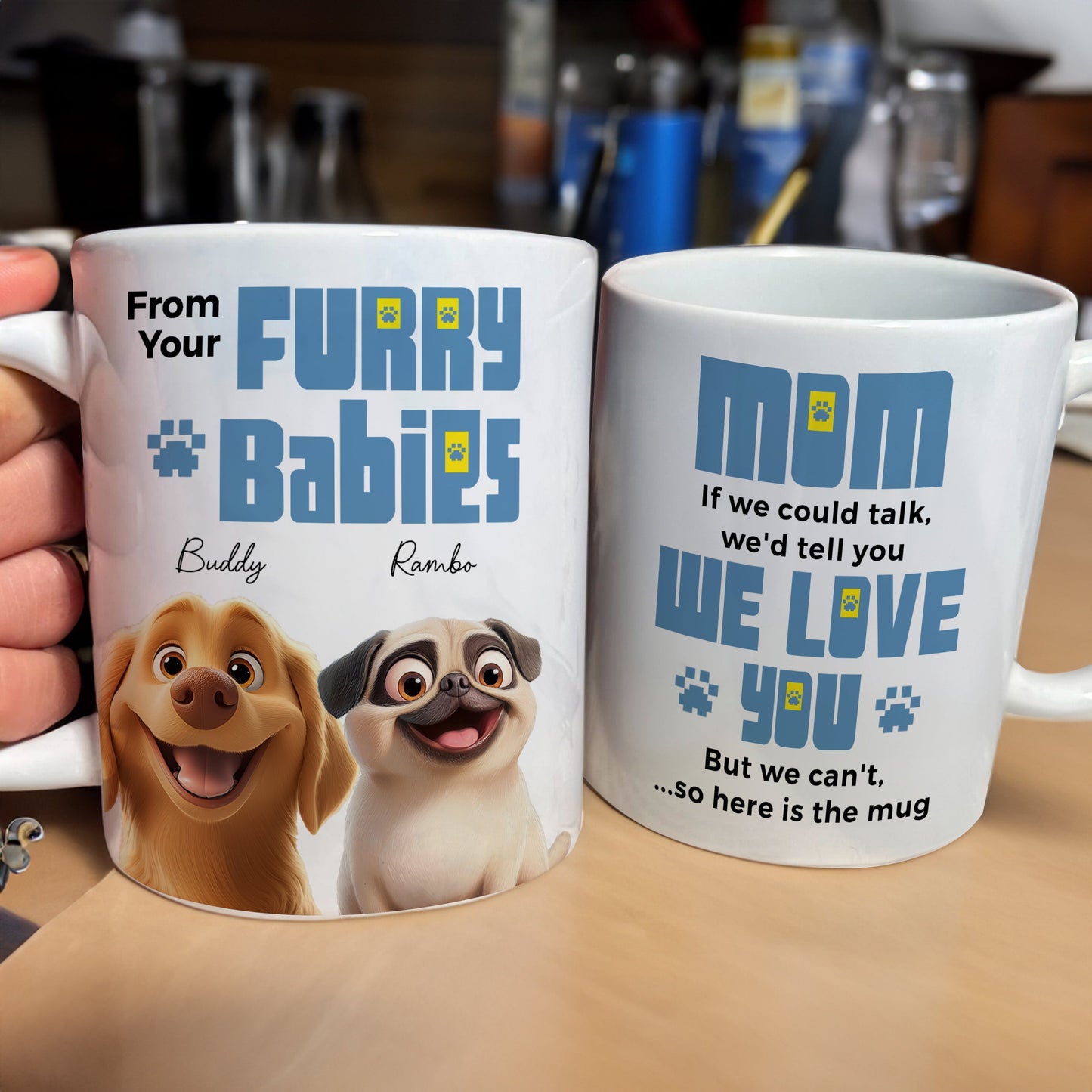 From Your Furry Babies With Love Creative White Ceramic Mug for Mother's Day, Birthdays, and Cozy Family Moments