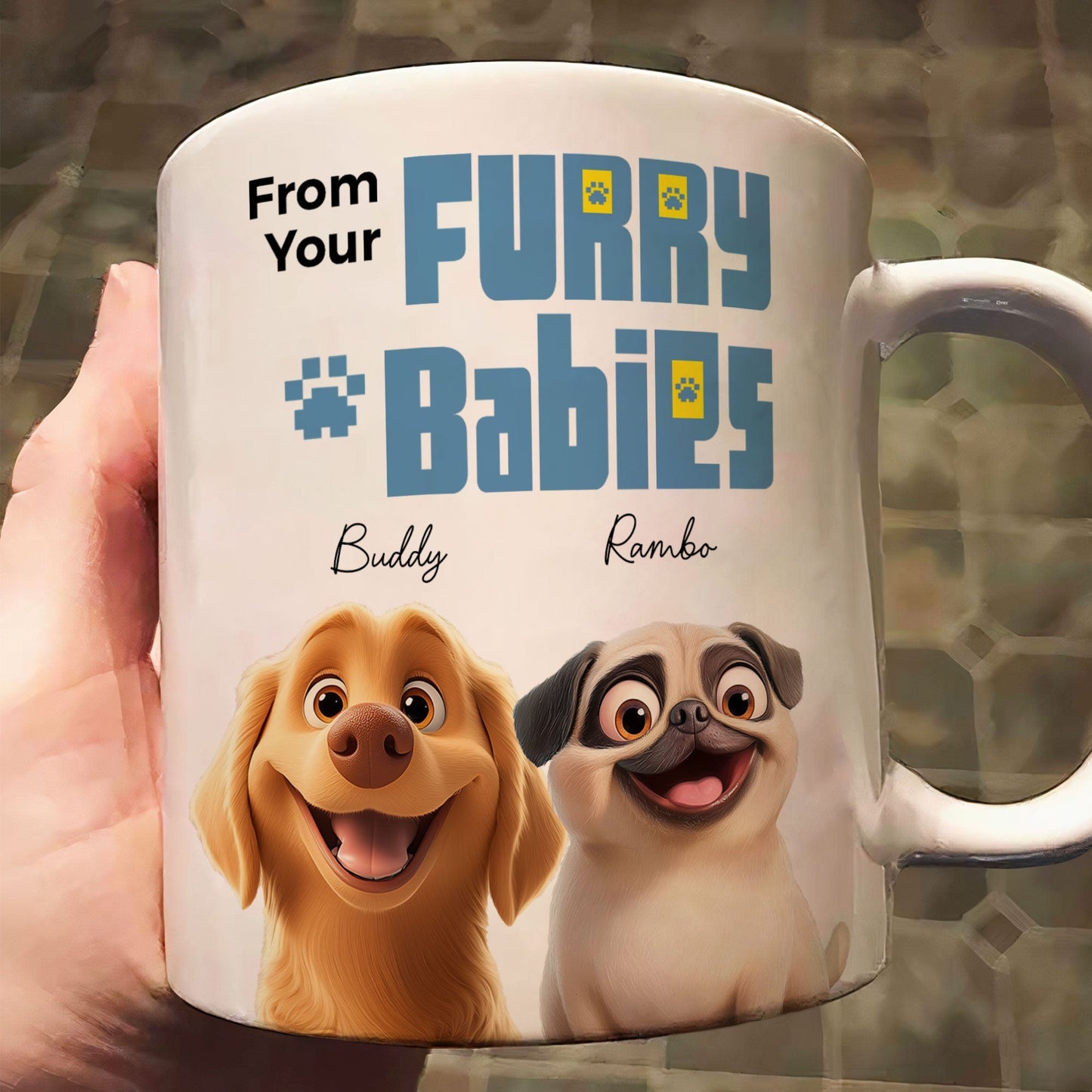 From Your Furry Babies With Love Creative White Ceramic Mug for Mother's Day, Birthdays, and Cozy Family Moments