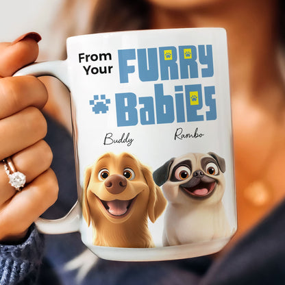 From Your Furry Babies With Love Creative White Ceramic Mug for Mother's Day, Birthdays, and Cozy Family Moments