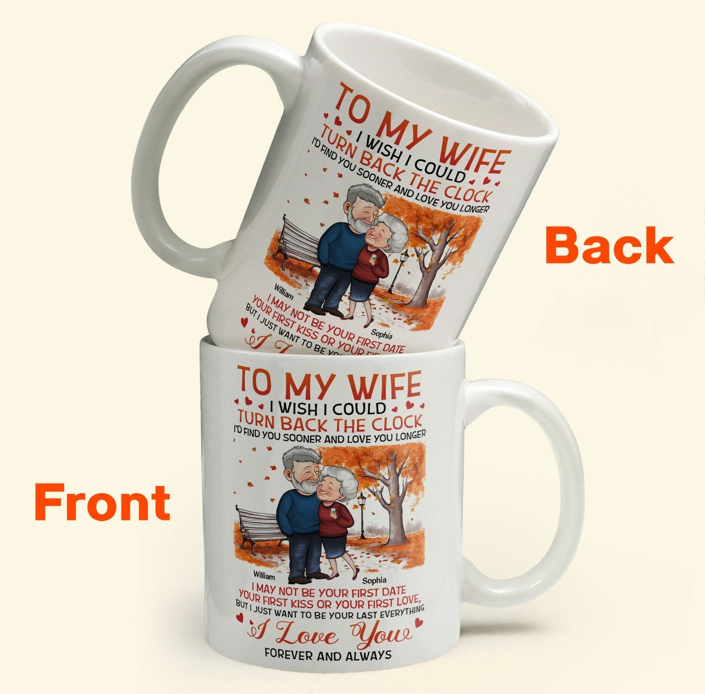 To My Wife I Wish I Could Turn Back The Clock - Personalized Mug - Birthday Gifts For Her, Wife