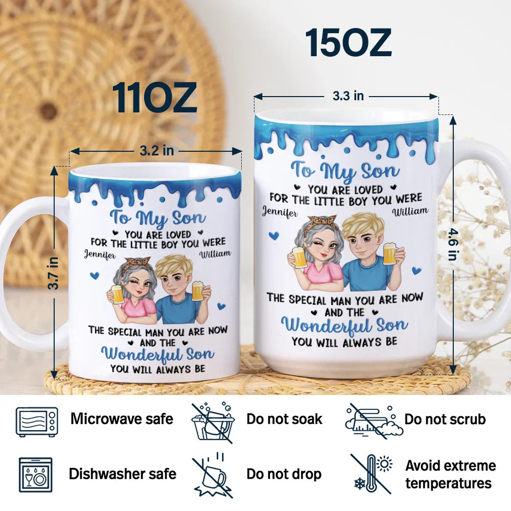 To My Daughter To My Son You Will Always Be - Personalized White Edge-to-Edge Mug