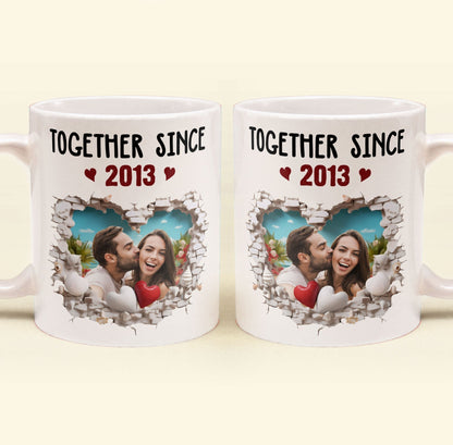 Custom Photo Together Since Anniversary Gift - Personalized Ceramic Mug - Gift For Couple, Husband Wife NH96