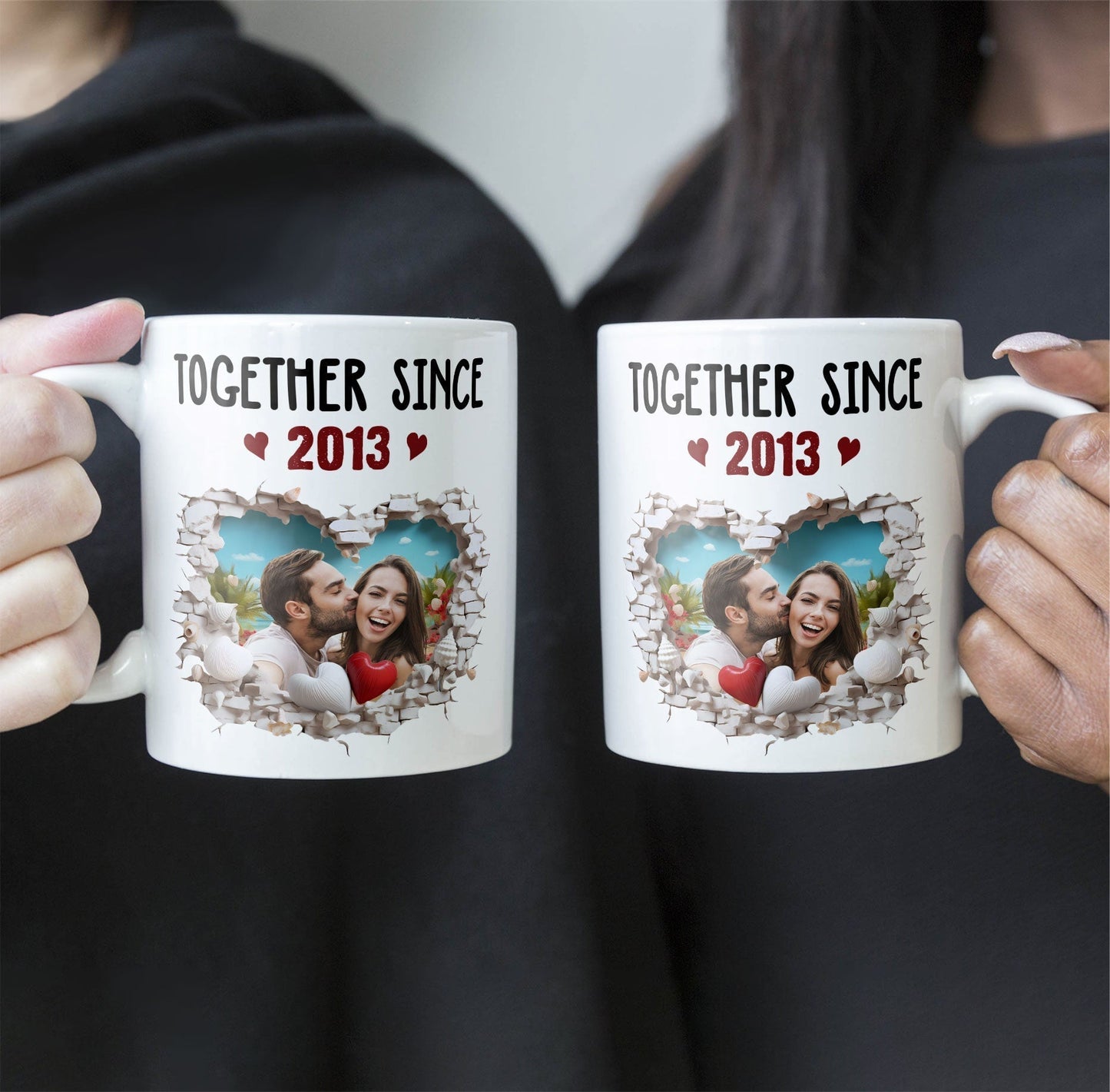 Custom Photo Together Since Anniversary Gift - Personalized Ceramic Mug - Gift For Couple, Husband Wife NH96