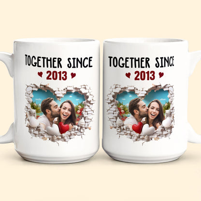 Custom Photo Together Since Anniversary Gift - Personalized Ceramic Mug - Gift For Couple, Husband Wife NH96