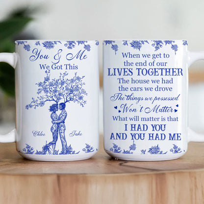 Toile De Jouy Couple Art You & Me We Got This - Personalized Mug