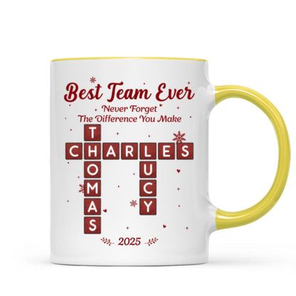 Best Team Ever Crossword Puzzle Art - Personalized Mug - Gift For Coworkers, Colleagues
