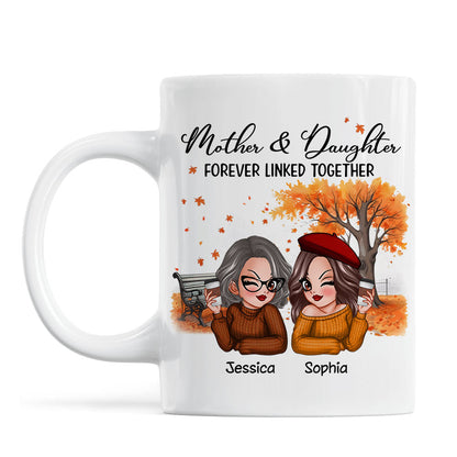 Mother And Daughter Pretty Woman Fall Season Personalized Mug