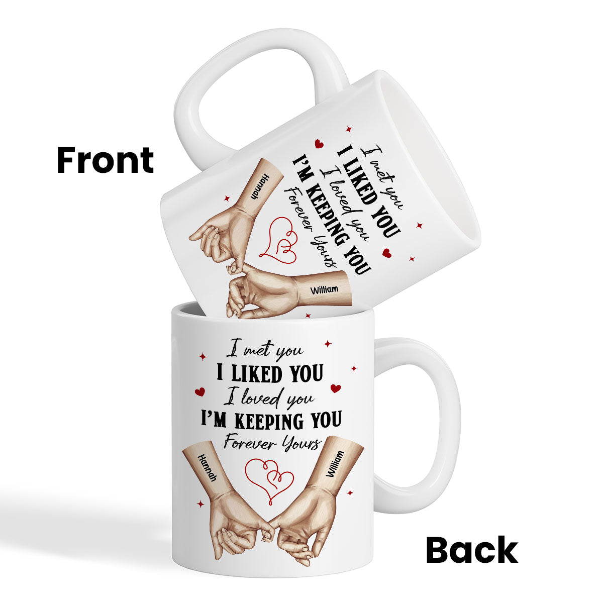 Personalized Couple Pinky Promise Hands, Gift, Anniversary Gift for Couples