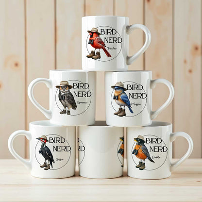 Bird Nerd Funny Bird Watcher Mug, Twitcher Mug, Gift for Bird Lover Personalized Mug